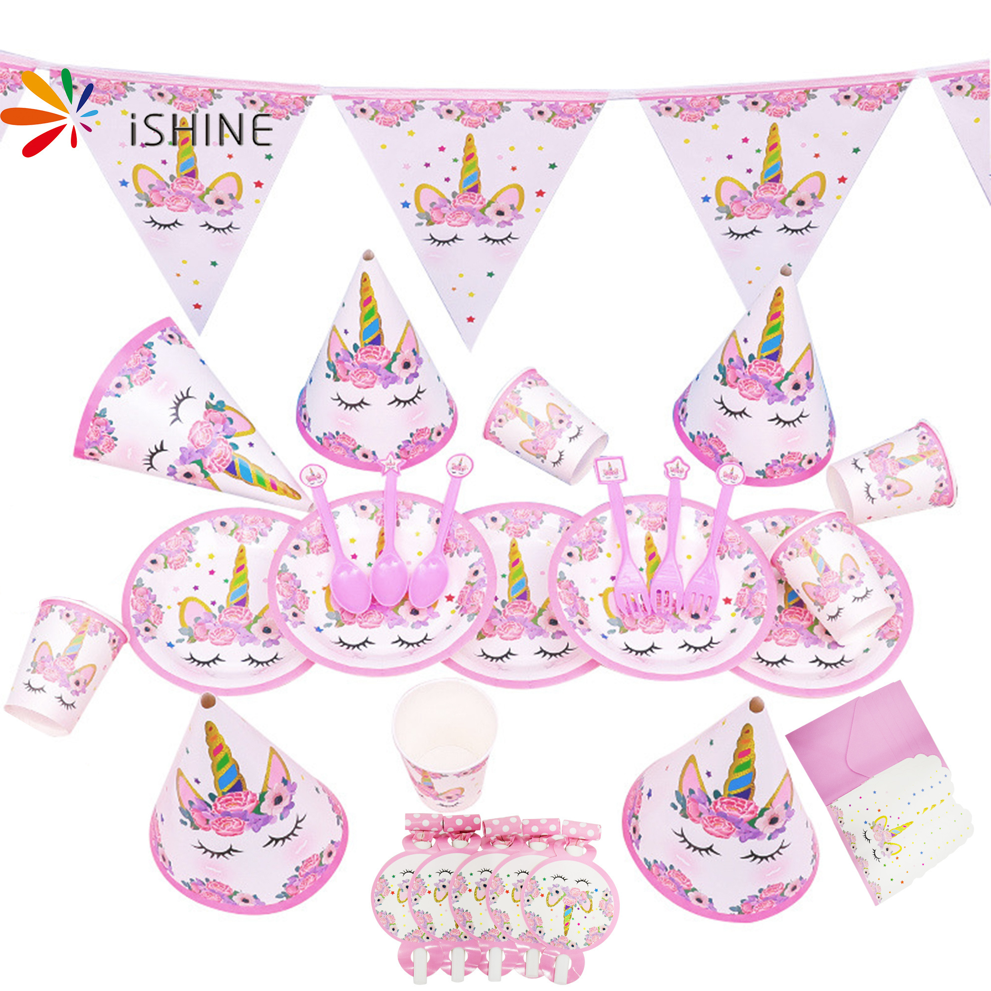 iSHINE Girls Favors Table Decoration Set Supplier Fete Amongus Event Supplies Party Packs For Birthday Kids