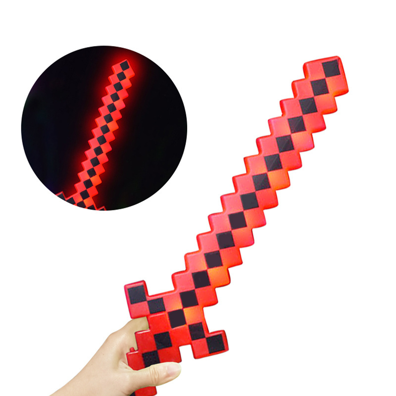 Hot Sale LED Light Up Toy Kids Favor Gift Light Saber Bubble Pixel Sword Outdoor Toys With Light