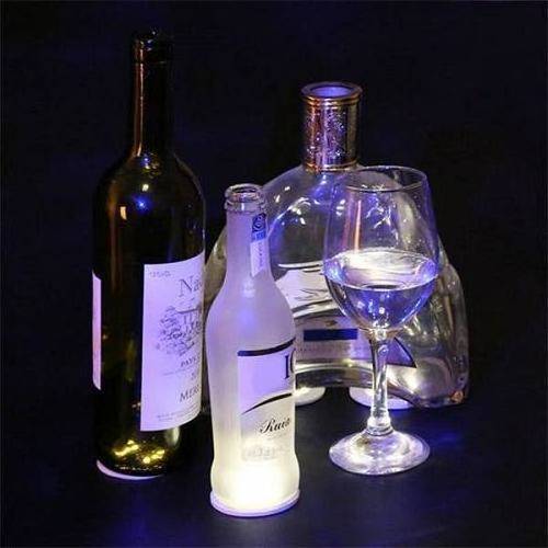 Custom Wine Glass Light Up Alcohol Label Lights Party Small Coaster Lighting Storbes Sticker Bottle Led Coasters For Drinks