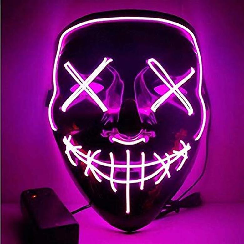 El Light Up Led Mask Colorful Dark Light Up Mask Costume Halloween Cosplay Costume Party Led El Wire Glowing Face Mask