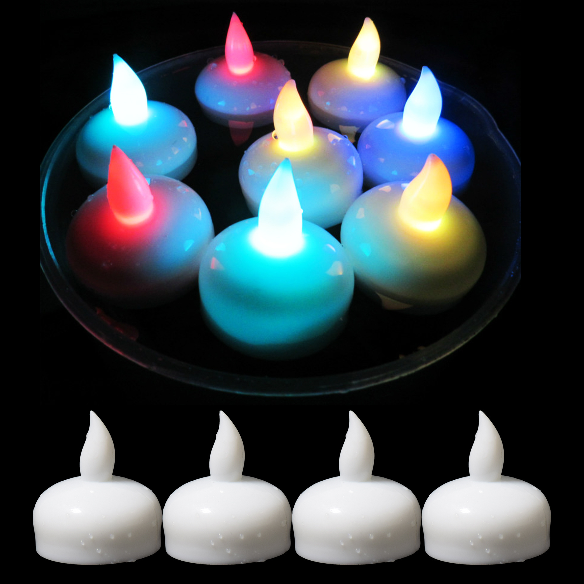 Waterproof Electric Led Floating Candles With Battery Operated Led Floating Candles