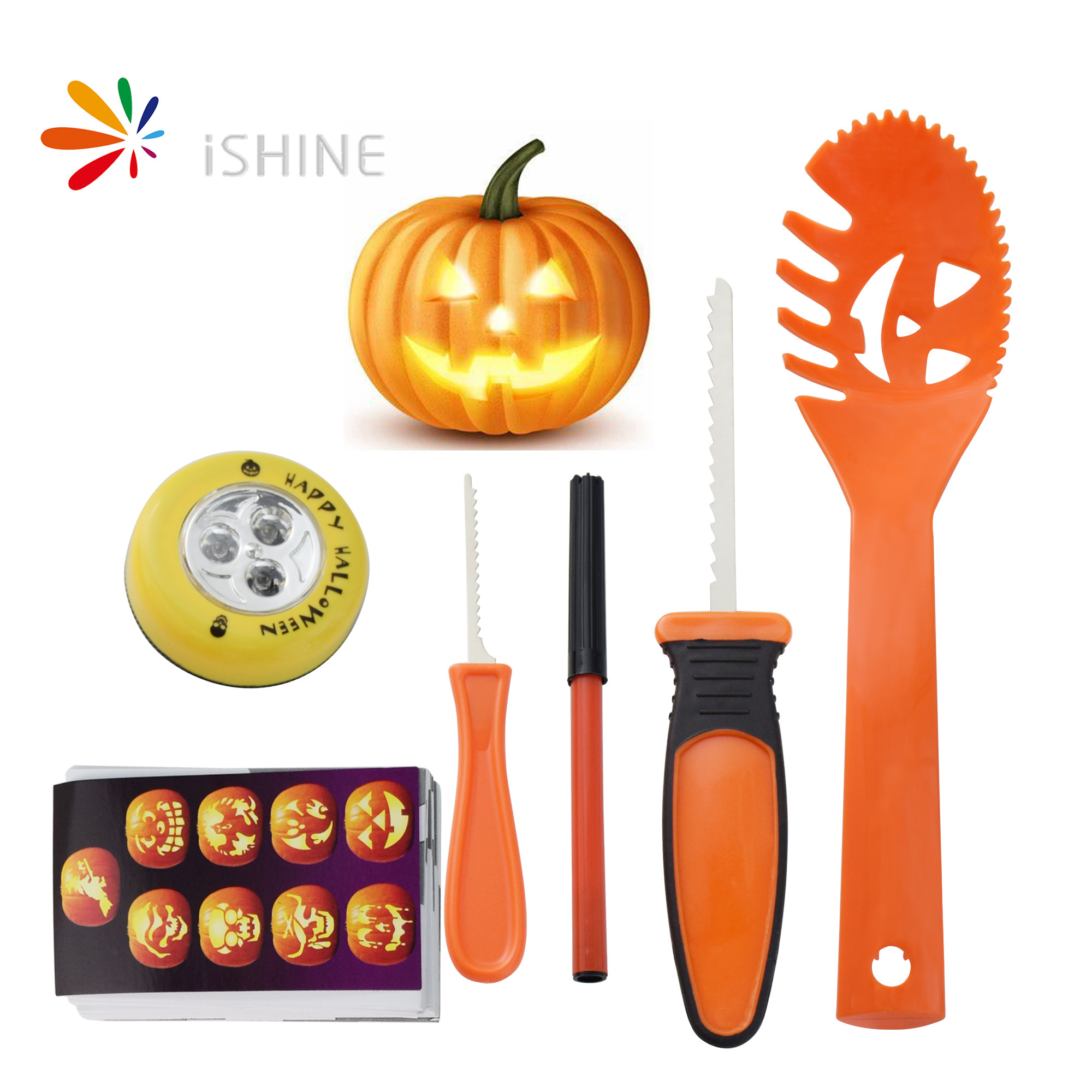 IShine Chisel Cutting Craft Knives And Faux Hand Stencils Display Halloween Pumpkin Carving Tool 14 Kit