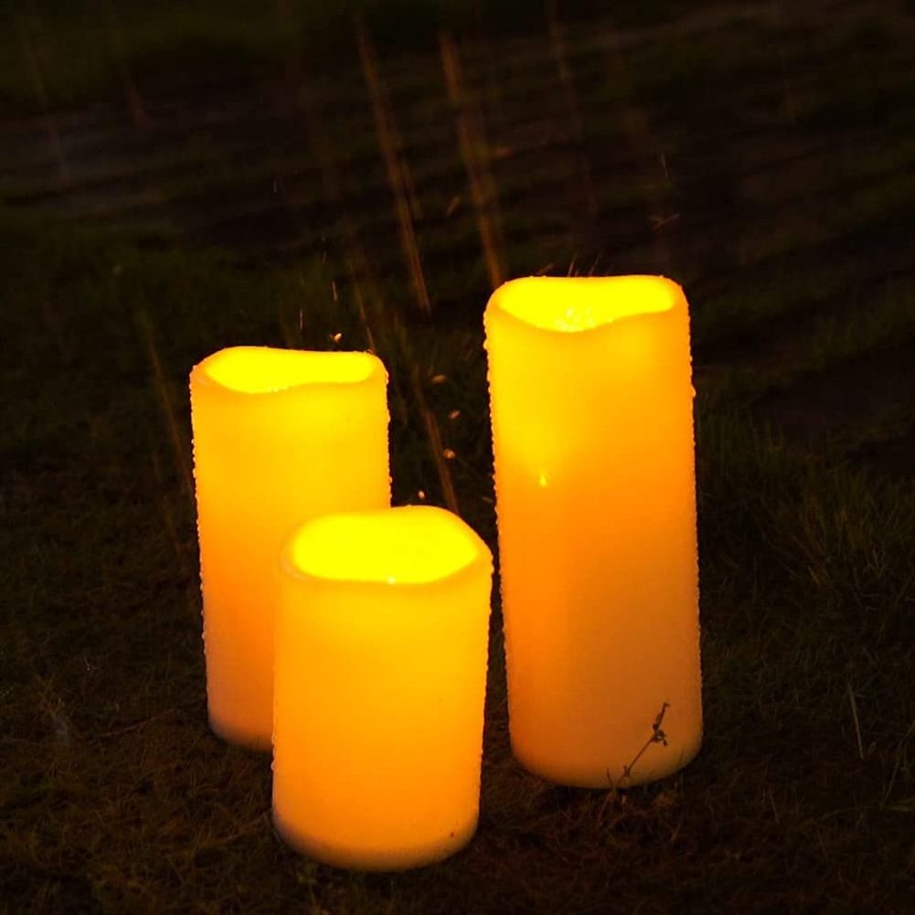 Frosted Plastic Battery Operated LED Pillar Candles Moving Flame Flickering Flameless Candles for Party Halloween Church Home