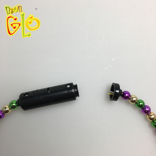 LED Lighted Mardi Gras Bead Necklace Carnival