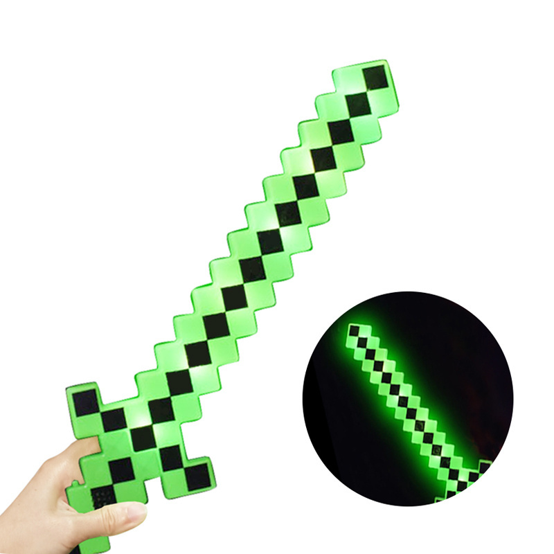 Hot Sale LED Light Up Toy Kids Favor Gift Light Saber Bubble Pixel Sword Outdoor Toys With Light