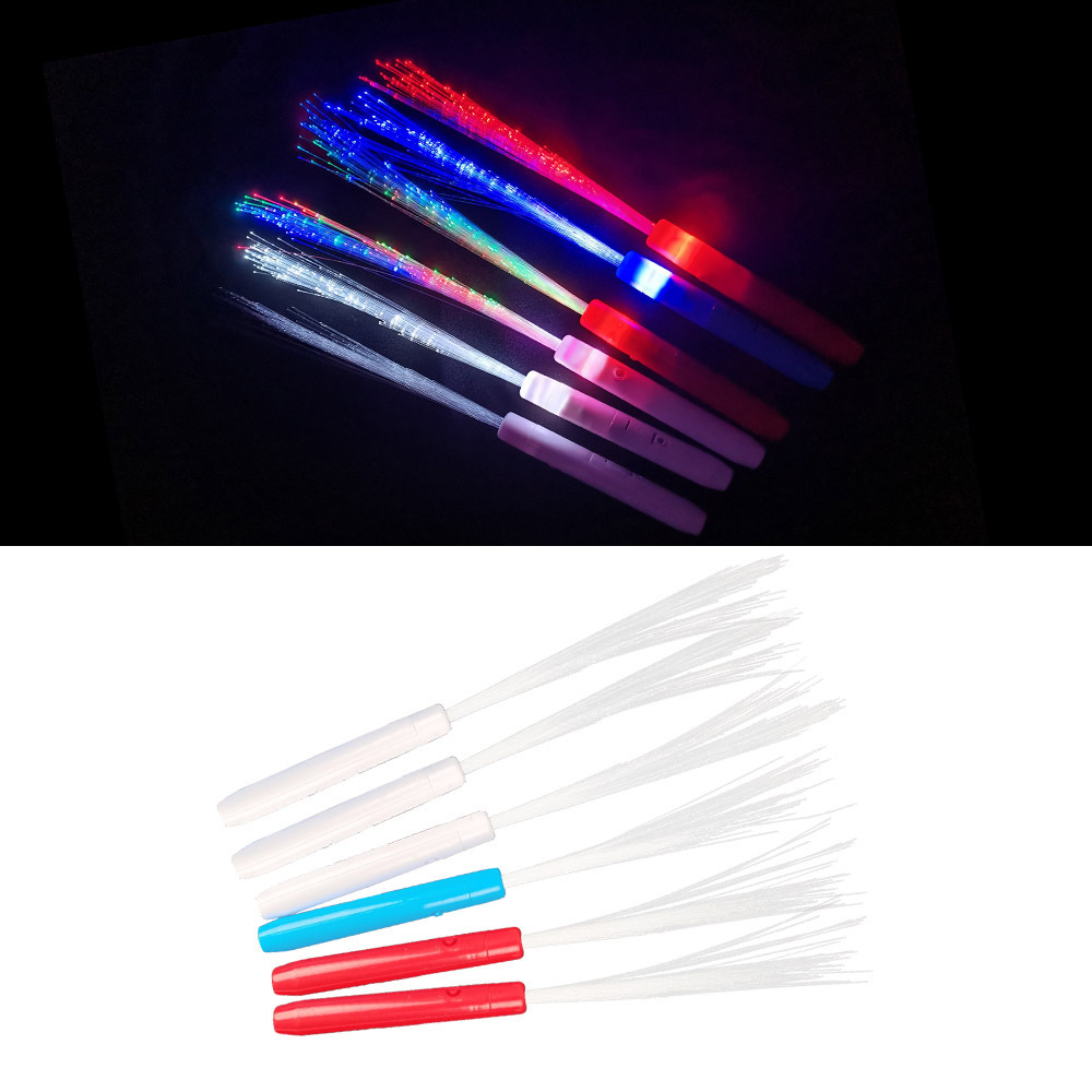 Ishine Party Gift Customized Logo Concert Props Supplier Light Up Wand Colorful Glowing Fiber Optic Stick