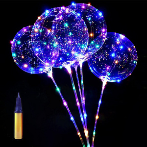 Wholesale Inflatable Wide Mouth Clear Led Bobo Bubble Luminous Light Up Bobo Balloons Light Flashing Led With Sticks