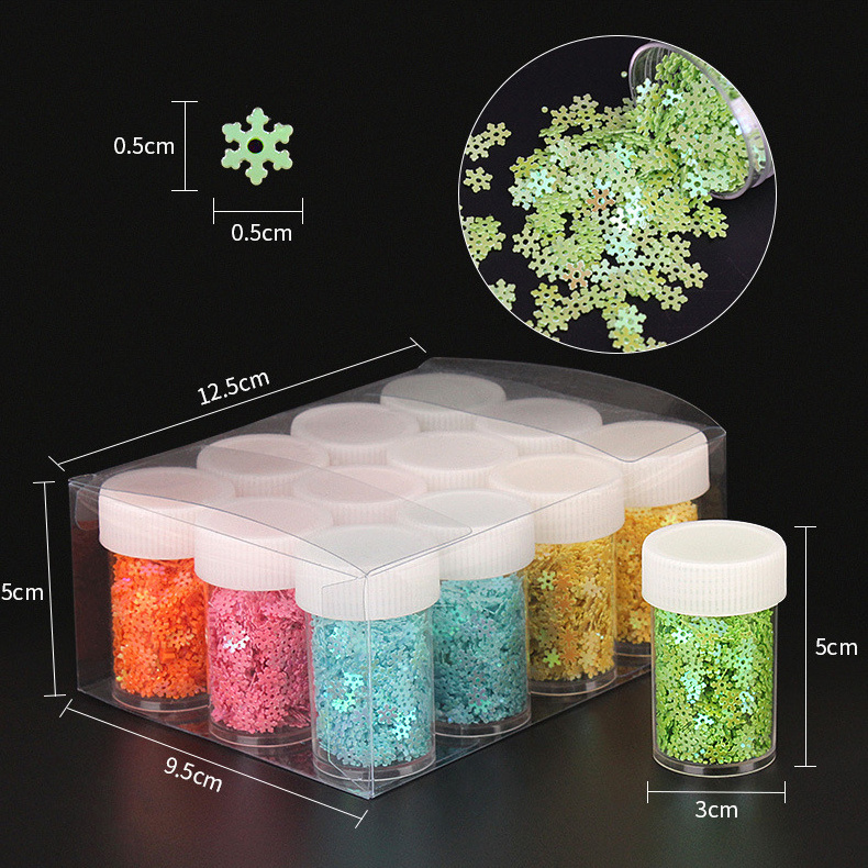 Solvent Resistant Polyester Snow Shaped Christmas Glitter For Tumblers Resin Art for liveshow discount