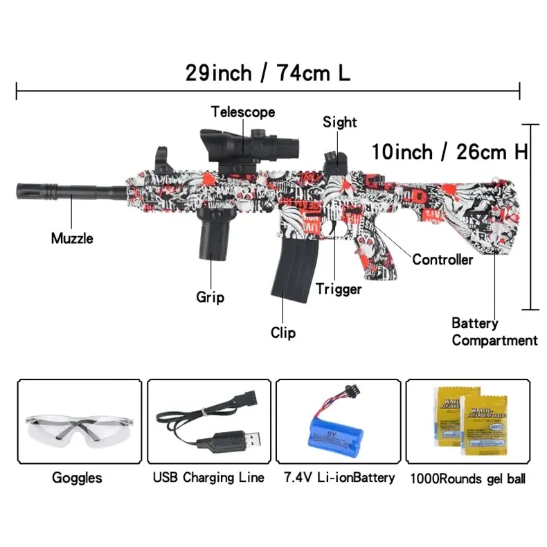 Multiple styles and colors Gel Blaster guns Electric M416 splatter ball Water gel Beads toy guns