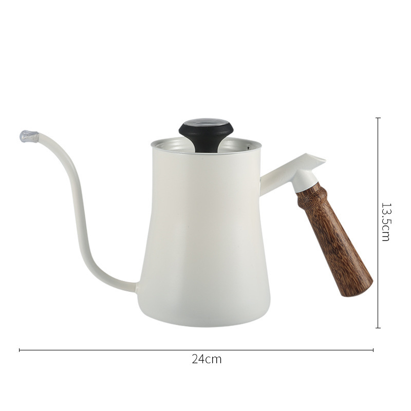 Kettle for Coffee 550ml 1 Litre Gooseneck Kettle with Thermometer - with Long Spout and Wooden Handle for pour over coffee