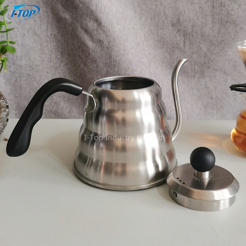 Customize Stainless Steel Gooseneck Coffee Drip Kettle Pour Over Tea Kettle Free Water Kettle with Built-In Thermometer Tea Pot