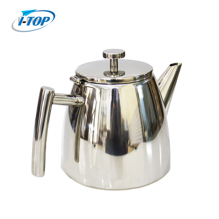 1.2 L Heat resistant satin tea Kettle Double walled Stainless Steel Teapot with infuser