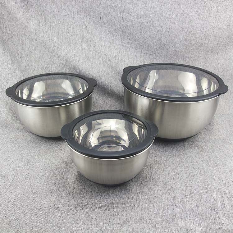 Factory Directly Sell Salad Bowl Stainless Steel Large Mixing Bowls With Lid For Kitchen