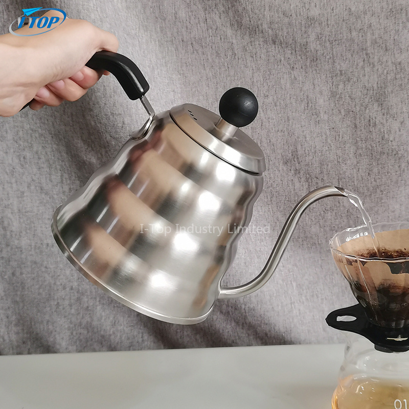 Customize Stainless Steel Gooseneck Coffee Drip Kettle Pour Over Tea Kettle Free Water Kettle with Built-In Thermometer Tea Pot