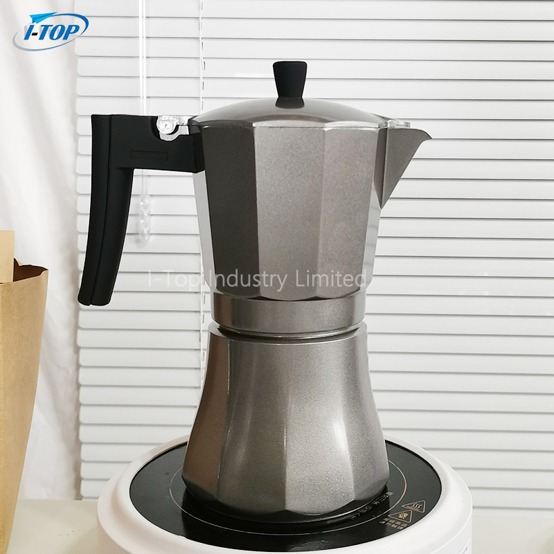 High Quality Stovetop Espresso Maker Italian Coffee Machine Maker Stainless Steel Moka Pot with Handle