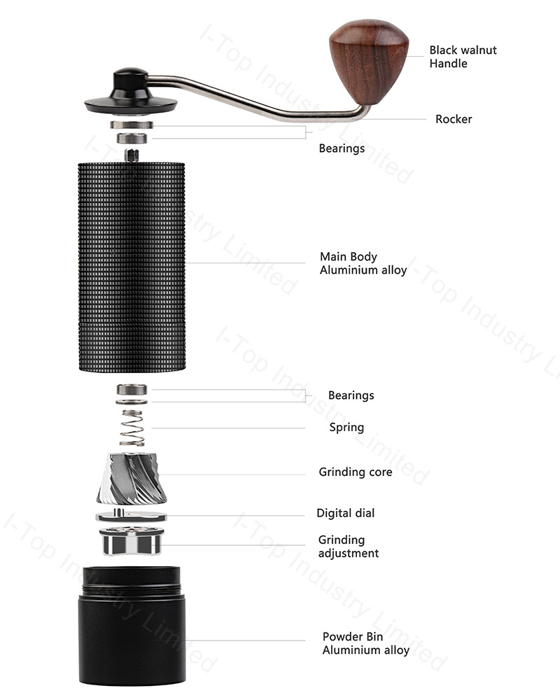 Top Manual Coffee Bean Grinder Adjustable Stainless Steel Portable Coffee Grinder