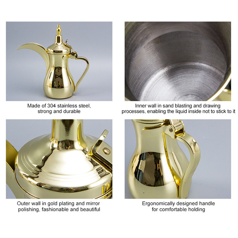 2023 New luxury Middle East Arab Style Portable Cold 1.6L Fruit Juice Drink Glass Kettle Coffee Pot