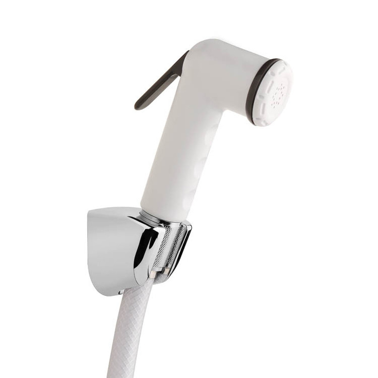 Middle East market White PP ABS Handheld Plastic Bidet Sprayer Shattaf with PVC Shower Hose and holder 3 PCS Shattaf  Set