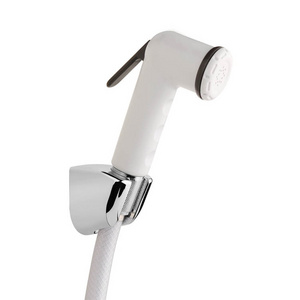 Middle East market White PP ABS Handheld Plastic Bidet Sprayer Shattaf with PVC Shower Hose and holder 3 PCS Shattaf  Set