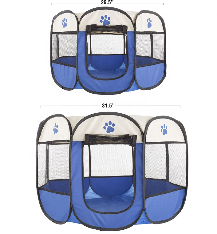 Dog Playpens, Portable Exercise Kennel Tent for Puppies/Dogs/Cats/Rabbits, Dog Play Tent with Removable Mesh