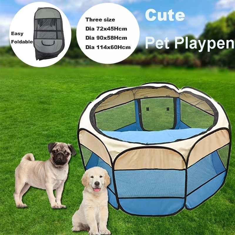 600d oxford pet cage cat dog playpen easy folding Pop up kennel with breathable mesh door use for indoor outdoor