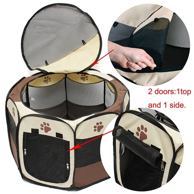 Portable Pet Air Playpen Foldable Pet Exercise Pen Tents Indoor Outdoor Mesh Open large outdoor playpen dog