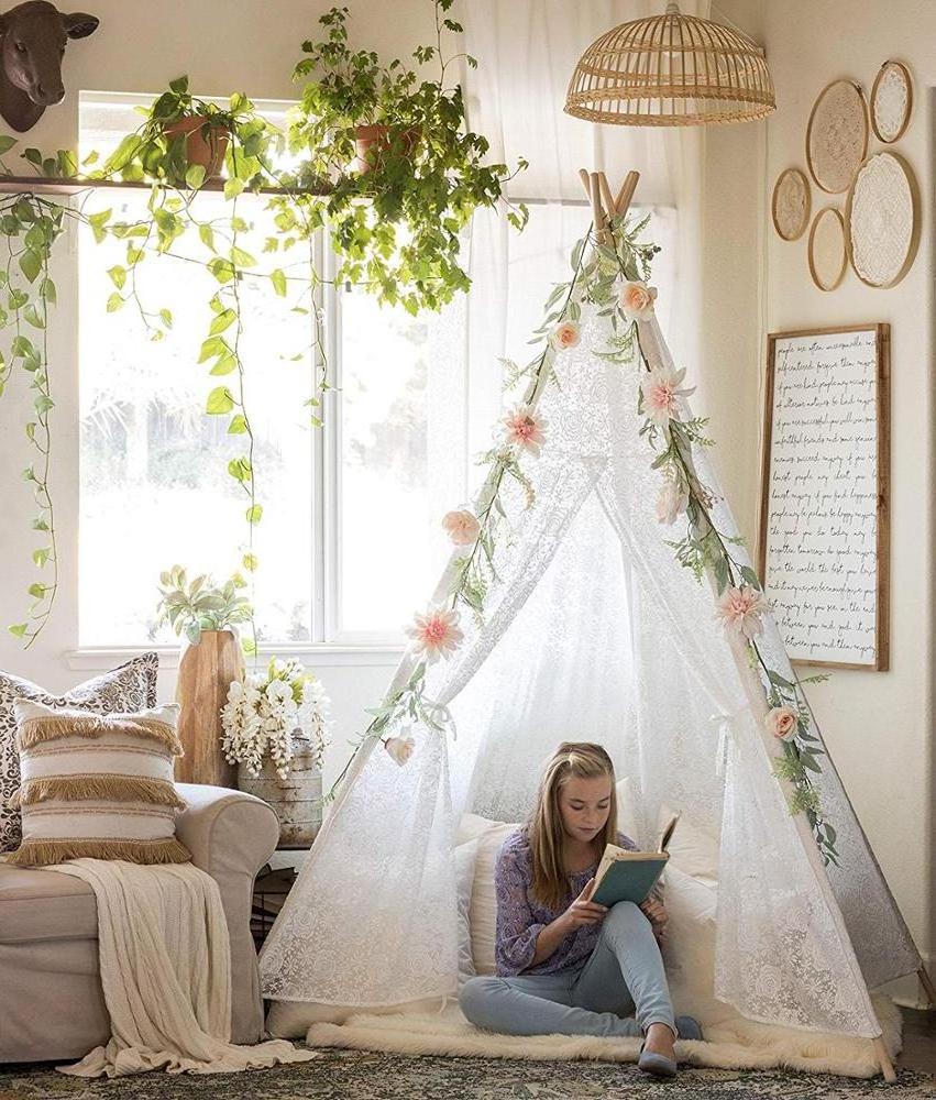 High Quality Luxury Lace Teepee for Girls Play House Tipi