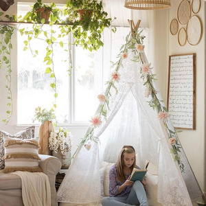 High Quality Luxury Lace Teepee for Girls Play House Tipi