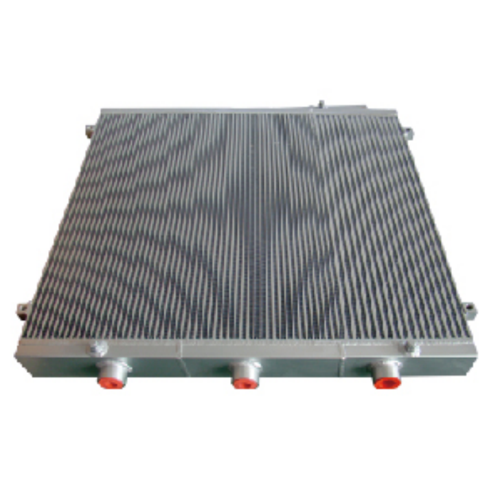 Oil cooler plate fin heat exchanger for air compressors