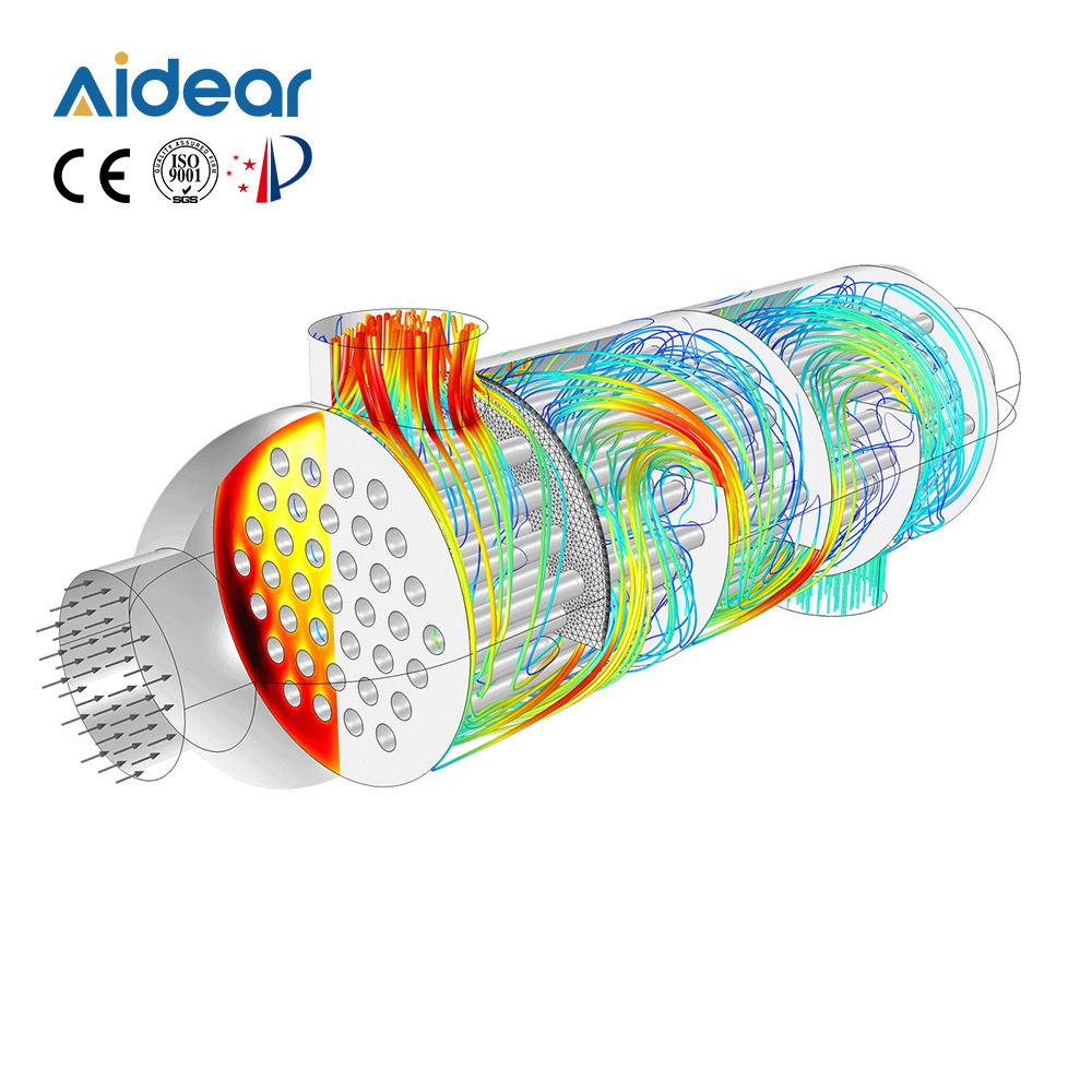 Aidear Customized stainless steel and Ti tube and shell heat Exchanger with Factory Price