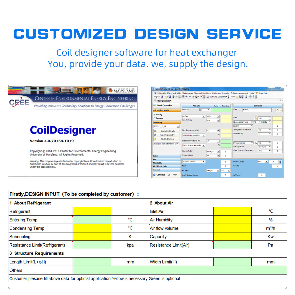 Aidear evaporator coil Heating and cooling coils serpentine evaporator coil for car ac air conditioning