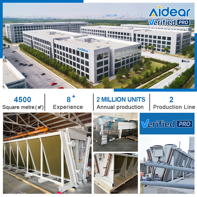 Aidear 100kw 500kw 1mw industrial water cooling radiator dry cooler for Biomass Power Plant