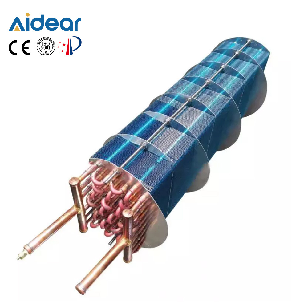 Aidear stainless steel heater exchanger condenser brazed water air steam aluminum titanium tube fin evaporator coil heater