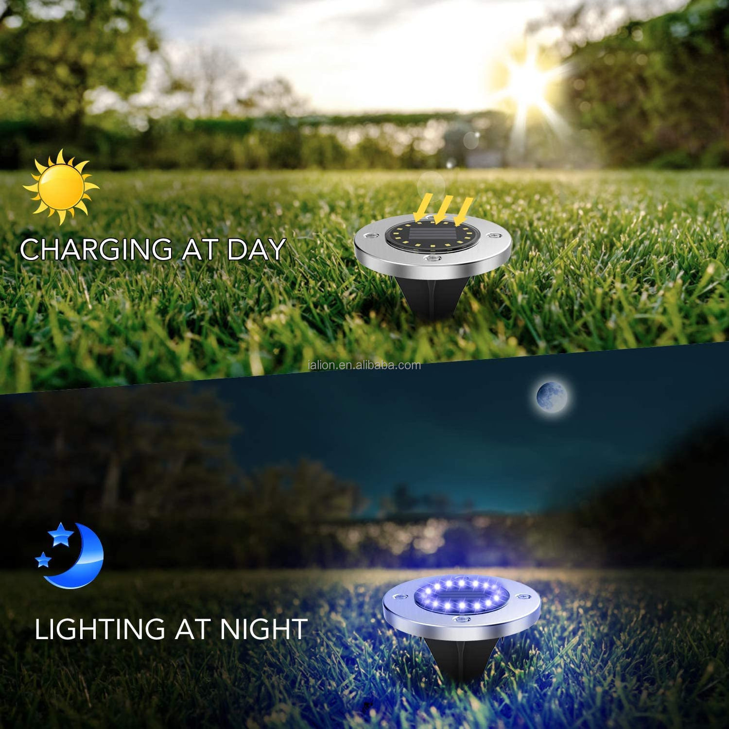 20 LED Bulbs Solar Ground Lights 2023 New Outdoor Waterproof 12 Pack White Garden Stainless Steel Energy Saving 80 IP65 4 Pack