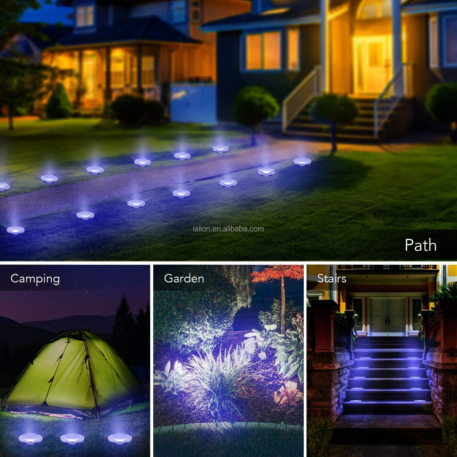 20 LED Bulbs Solar Ground Lights 2023 New Outdoor Waterproof 12 Pack White Garden Stainless Steel Energy Saving 80 IP65 4 Pack