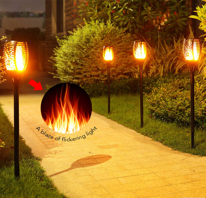 IP65 waterproof solar torch light New design Solar Flame Light 96 LED Flickering Torch Lamp flame lamp