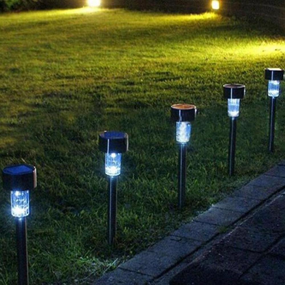 Outdoor Stainless Steel Solar Lawn Light Changing Garden Solar Power Lamp for Landscape Path Yard Pathway Lights