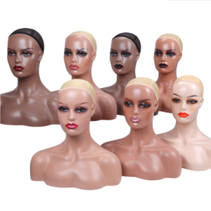 Pvc Mannequin Head With Shoulders Female For Wig Display African American Mannequin Head Female Mannequin Head And Bust