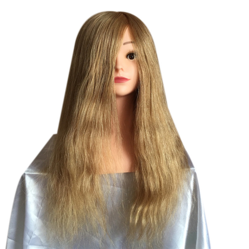 Human hair 100% training mannequin head with shoulders, gold 24 inch plastic makeup female fast shipping