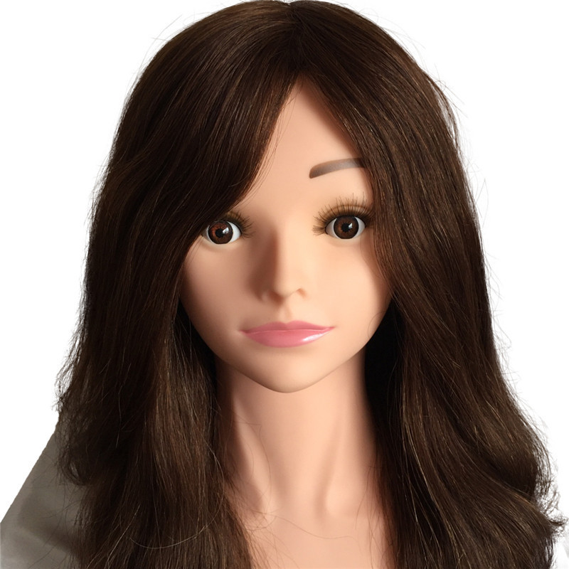 Wholesale beauty salon equipment female mannequin 100% human hair barber training head