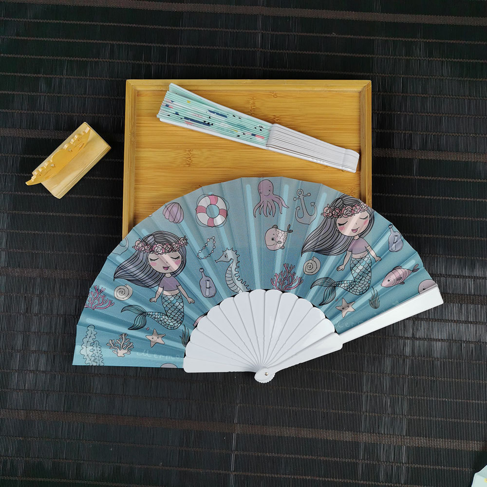 Factory Price Handmade Spanish Plastic Hand Fan Foldable Hand Held Fan Wooden Fan Wood Stick for Promotion