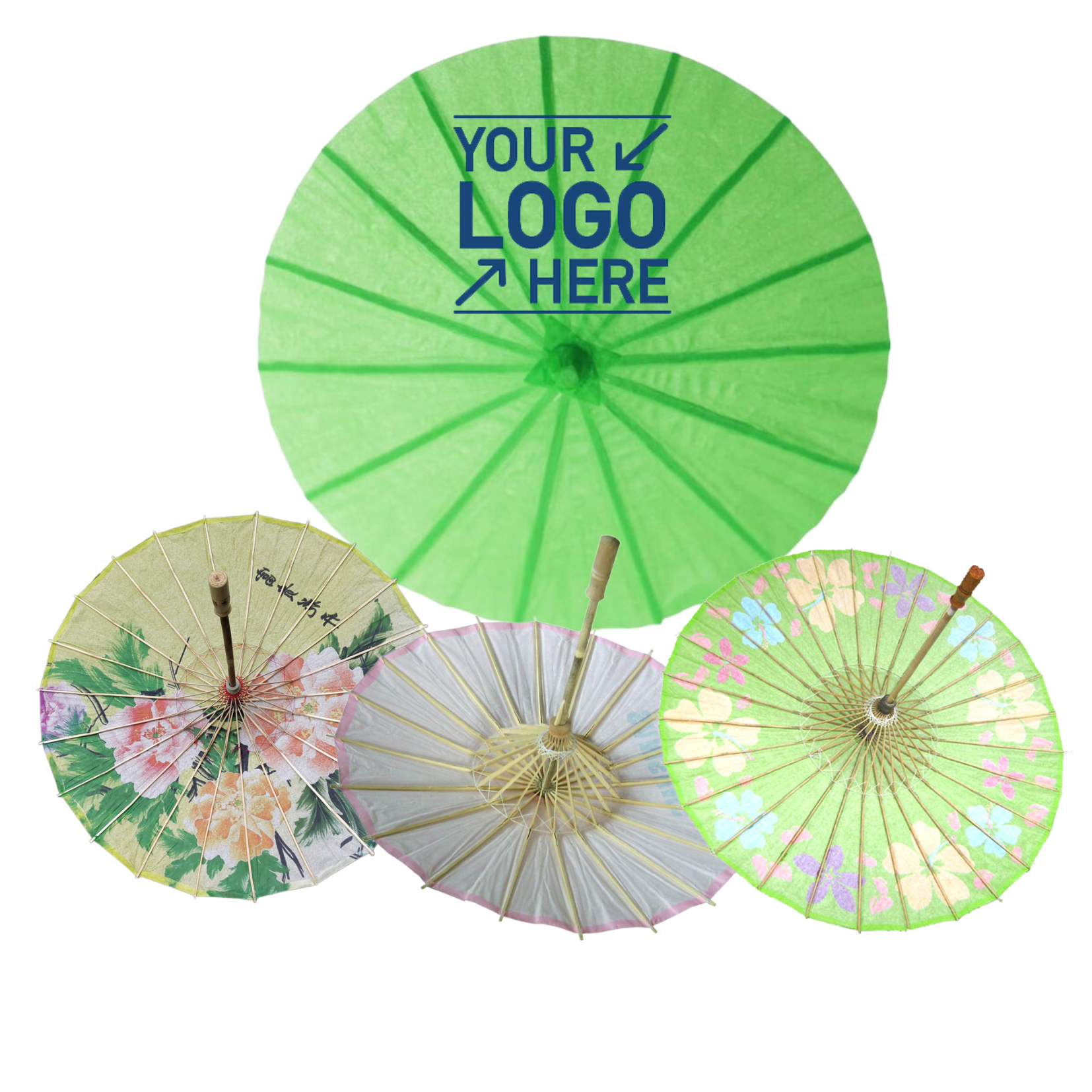 Chinese Classical Style Decorative Flower Oil Paper Umbrel Bamboo Craft Silk Cloth Umbrella