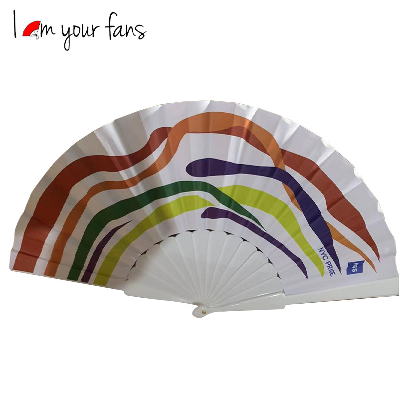 Handmade Spanish Plastic Hand Fan Foldable Hand Held Fan Wooden Fan Wood Stick for Promotion