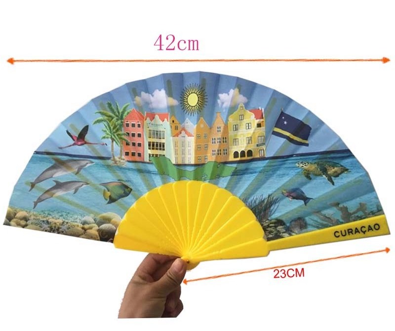 2024 Hot Sale Wholesale High Quality Custom Printed Logo Promotional Folding Paper/Fabric Plastic Hand Held Fan Printed Fans