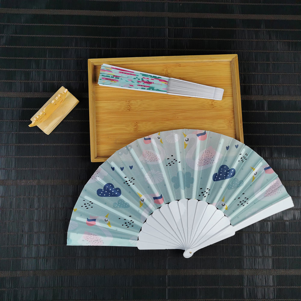 Factory Price Handmade Spanish Plastic Hand Fan Foldable Hand Held Fan Wooden Fan Wood Stick for Promotion