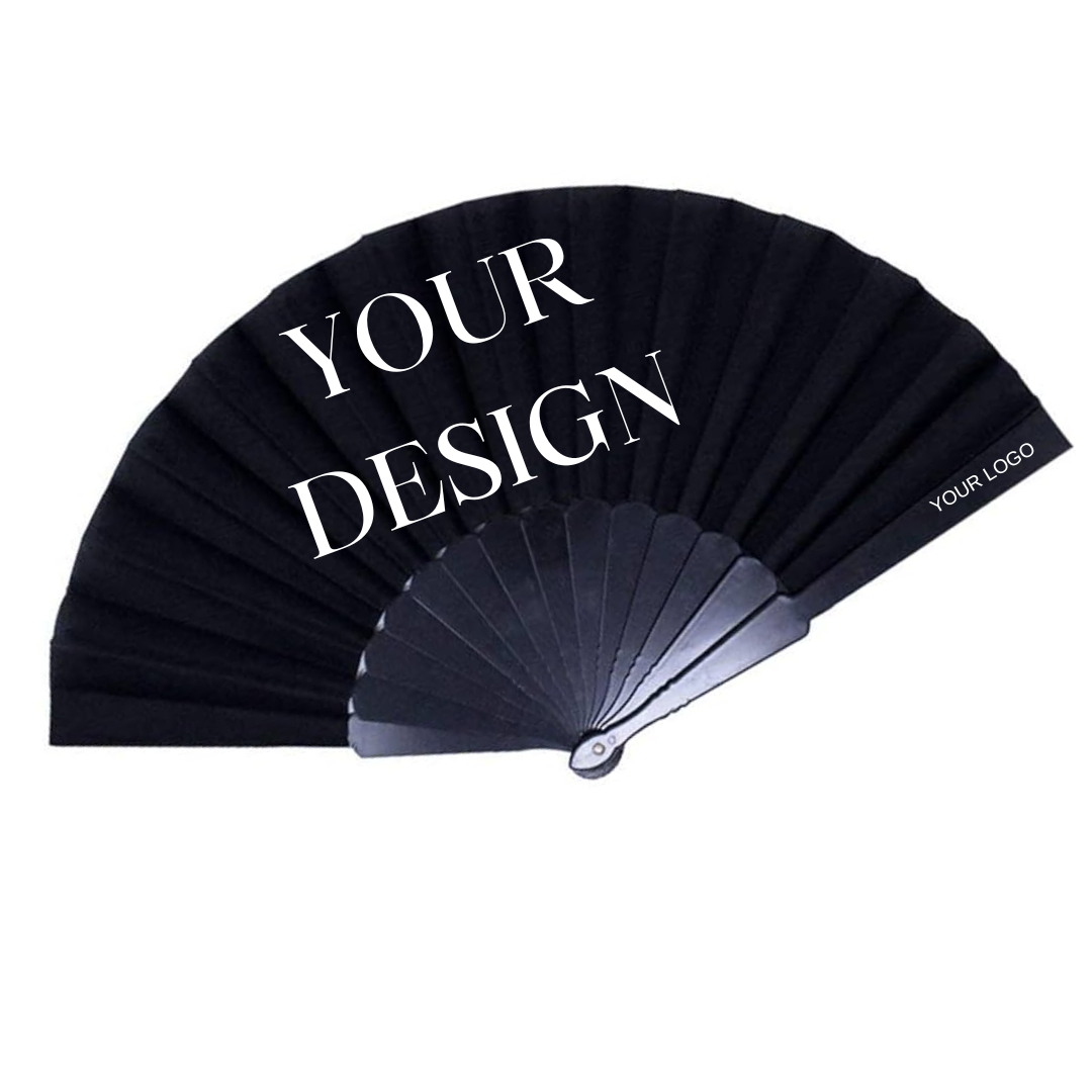 2024 Hot Sale Wholesale High Quality Custom Printed Logo Promotional Folding Paper/Fabric Plastic Hand Held Fan Printed Fans