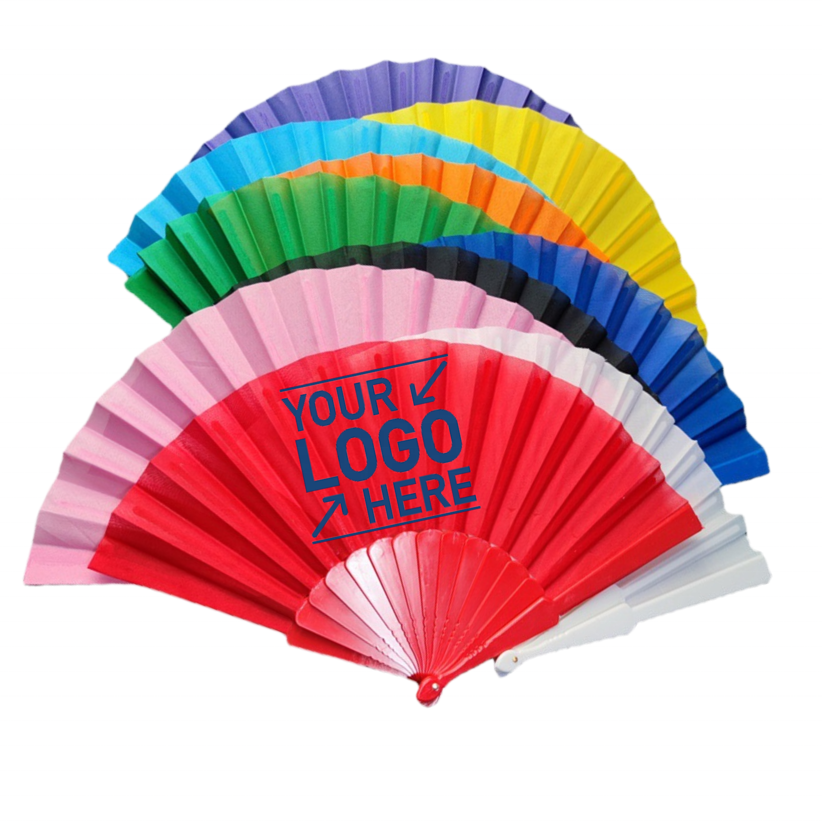 Hot Sale Custom Plastic Hand Fan with Stick Handle Handheld Fan Custom Logo Plastic Hand Fans