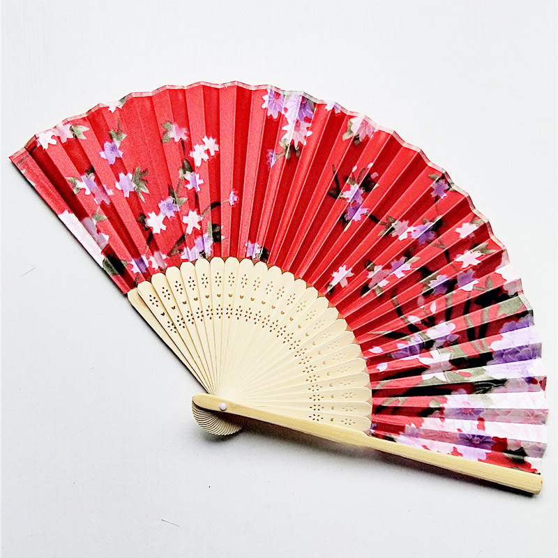 [I AM YOUR FANS] Sufficient Stock! Best Good Luxury Chinese Stain Fabric Natural Bamboo Manual Hand Fan for Wedding, Souvenir