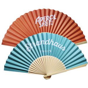 Wholesale Chinese Custom Bamboo Printed Fabric Bamboo Fan Folding Paper Fan Hand Fan for Favors Gift