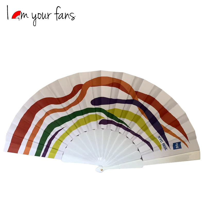 Handmade Spanish Plastic Hand Fan Foldable Hand Held Fan Wooden Fan Wood Stick for Promotion